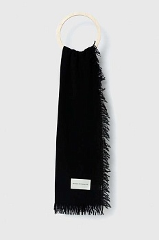 foto шерстяной шарф by malene birger цвет чёрный однотонный