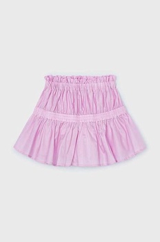 foto детская хлопковая юбка mayoral цвет фиолетовый mini расклешённая