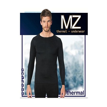 foto футболка чоловіча modna zona 101 термо, з довгими рукавами, чорна, розмір l/xl