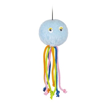 foto іграшка для кішок природа восьминіг на резинці, синій, 5 см, (pr240373)