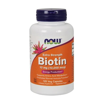 foto диетическая добавка витамины в капсулах now foods biotin биотин 10000 мкг, 120 шт