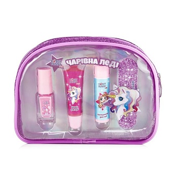 foto набор для девочек honey bunny волшебная леди (блеск для губ + бальзам для губ + лак для ногтей + пилка для ногтей)