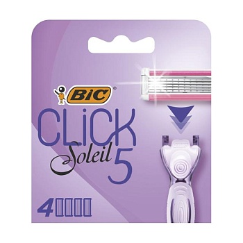 foto сменные картриджи для бритья bic click soleil 5 женские, 4 шт