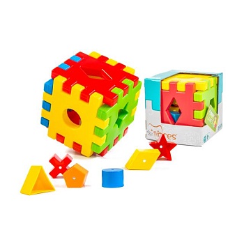 foto розвивальна іграшка-сортер tigres чарівний куб, 12 елементів, від 1 року (39376)