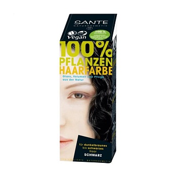 foto травяной порошок для окрашивания волос sante black, 100 г