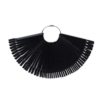 foto палитра-веер для нанесения лаков vizavi professional 50 типс, 10 см, черная