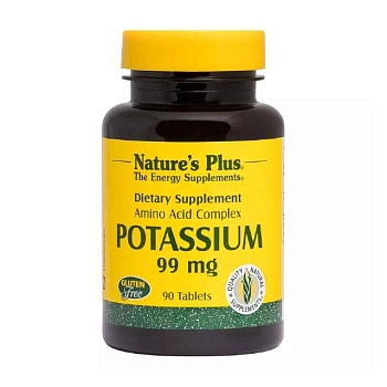 foto дієтична добавка мінерали в таблетках naturesplus potassium калій 99 мг, 90 шт