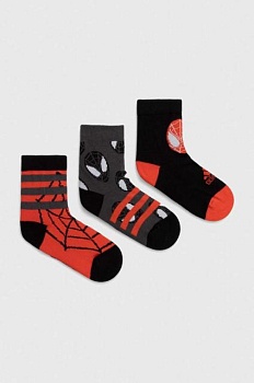 foto дитячі шкарпетки adidas performance spider-man 3-pack колір червоний