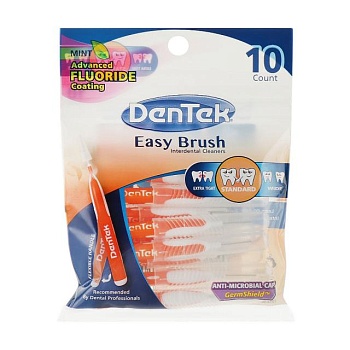 foto щетки для межзубных промежутков dentek удобное очищение для стандартных промежутков, 10 шт