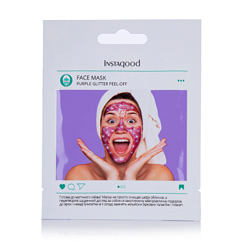 foto маска для лица instagood purple glitter peel-off mask, 12 мл