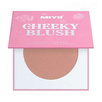 foto компактные румяна для лица miyo cheeky blush rouge powder delightfully pinky cheeks 03 false peach, 8 г