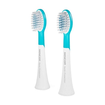 foto сменные насадки для электрической зубной щетки sencor toothbrush heads sox 105 бело-голубые, 2 шт