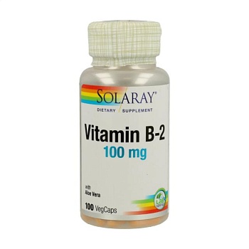 foto дієтична добавка вітаміни в капсулах solaray vitamin b2 вітамін b2 100 мг, 100 шт