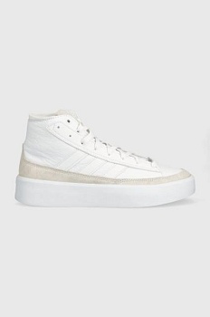 foto шкіряні кеди adidas колір білий