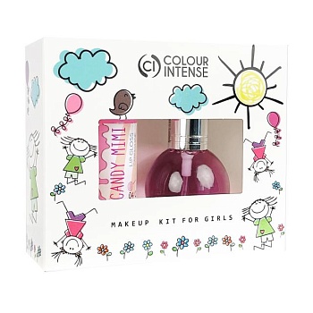 foto парфюмированный набор для девочек colour intense makeup kit for girls 01 (туалетная вода, 16 мл + блеск для губ, 10.5 мл)