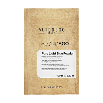 foto освітлювальний порошок для волосся alter ego blondego pure light blue powder, 100 г