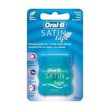 foto зубна нитка oral-b dental floss satin tape mint, 25 м