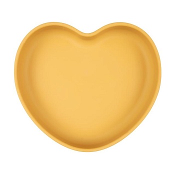 foto тарілка canpol babies серце, силіконова, на присосці, жовта, від 6 місяців, 300 мл (80/309_yel)