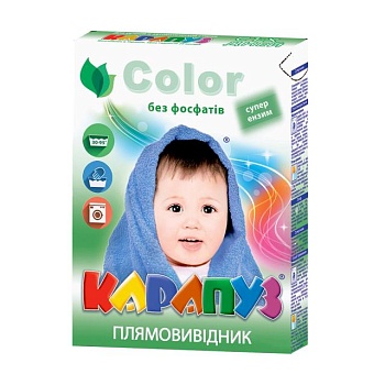 foto пятновыводитель для детских вещей карапуз color с энзимами, 500 г