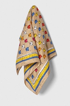 foto карманный платок из шелка moschino цвет бежевый