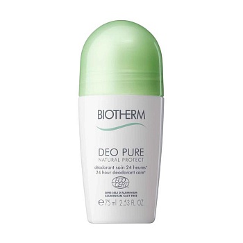 foto шариковый дезодорант biotherm deo pure natural protect 24h, 75 мл