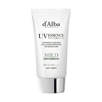 foto солнцезащитный крем d'alba waterfull mild sun cream spf 50+ pa++++ для чувствительной кожи лица, 50 мл