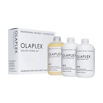 foto набор olaplex salon intro kit для защиты волос при окрашивании (концентрат-защита, 525 мл + коктейль-фиксатор, 2*525 мл)