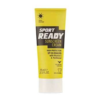 foto солнцезащитный крем для тела sport ready sunscreen cream spf 30 с витамином e и пантенолом, 75 мл