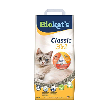 foto наполнитель туалетов для кошек biokat's classic 3 in 1 бентонитовый, 10 л