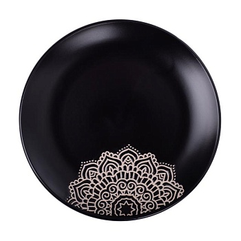 foto тарелка обеденная limited edition kora черная, 25 см (jh5277s-1)