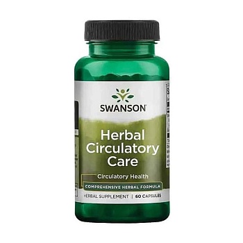 foto диетическая добавка в капсулах swanson full spectrum herbal circulatory care поддержка кровообращения, 60 шт