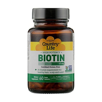 foto диетическая добавка витамины country life biotin 10000 мкг, 60 шт