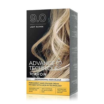 foto стійка крем-фарба для волосся avon advance techniques салонний догляд, 9.0 light blonde, 138 мл