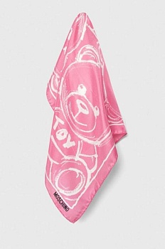 foto шовкова кишенькова хустка moschino колір рожевий