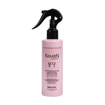 foto спрей-термозащита phytorelax laboratories keratin color termoprotector spray для защиты цвета окрашенных волос, с кератином, 200 мл