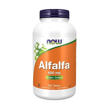 foto дієтична добавка в таблетках now foods alfalfa люцерна 650 мг, 500 шт