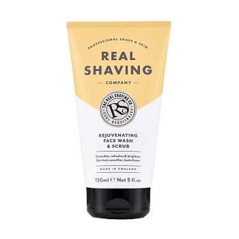 foto чоловічий гель-скраб для вмивання the real shaving co. rejuvenating face wash & scrub, 150 мл