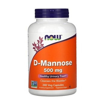 foto дієтична добавка в капсулах now foods d-mannose d-маноза 500 мг, 240 шт
