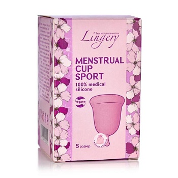 foto менструальная чаша lingery sport из медицинского силикона, розовая, размер s, 1 шт