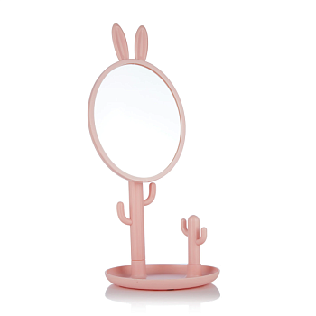 foto зеркало настольное sovart розовое, размер 15*4.5*35 см
