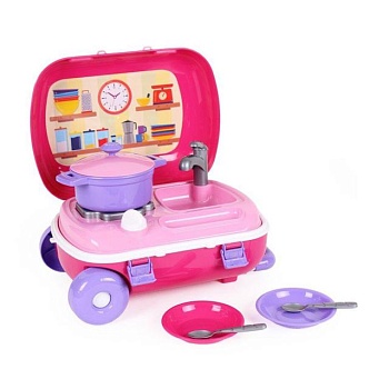 foto игровой набор technok кухня с набором посуды, розовый, от 3 лет, 3 предмета (6061)
