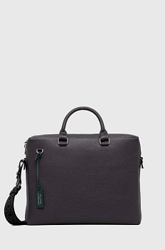 foto шкіряна сумка для ноутбука coccinelle колір бірюзовий