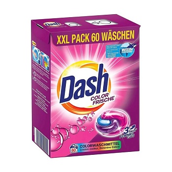 foto капсули для прання кольорових речей dash color frische 60 циклів прання, 60 шт
