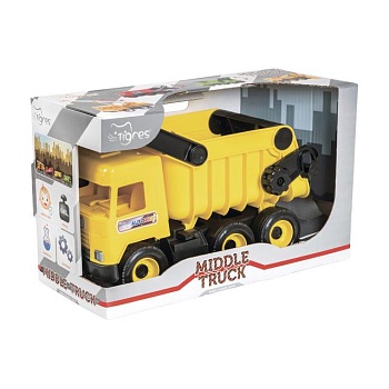 foto дитяча іграшка tigres middle truck самоскид, жовтий, від 3 років (39490)