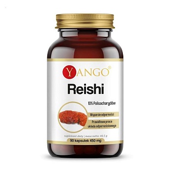 foto дієтична добавка в капсулах yango reishi рейші 10% екстракт полісахариду, 450 мг, 90 шт