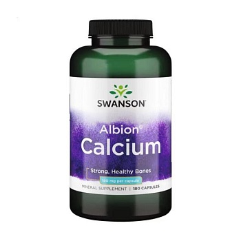 foto диетическая добавка в капсулах swanson albion chelated calcium кальций 180 мг, 180 шт