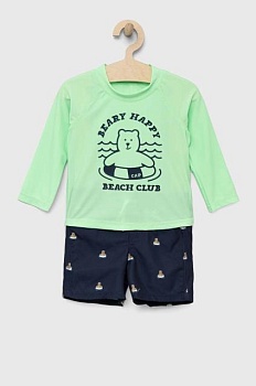 foto дитячий комплект для плавання - шорти та футболка gap колір зелений