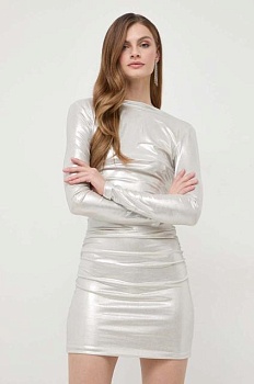 foto платье pinko цвет серебрянный mini облегающая