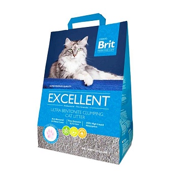 foto наполнитель для кошачьего туалета brit fresh excellent бентонитовый, 10 кг