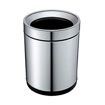 foto ведро для мусора jah без крышки, с внутренним ведром, круглое, серебряный металлик, 21.1*21.1*27 см, 8 л (6337)